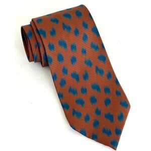 Giorgio Armani Cravatte Rust Brown / Orange & Abstract Animal Like Print Necktie